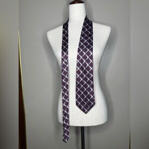 Alexander Julian Colours Purple Geometric Silk Tie Classic Pattern